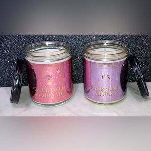 2 Bath & Body Works Single Wick Candles Raspberry Mimosa & Watermelon Lemonade